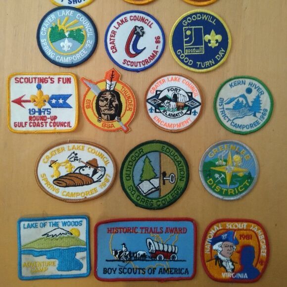 Vintage Boy Scout Sew On Embroidered Patch Lot (13) - Picture 1 of 6